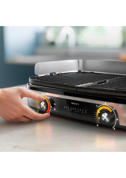 HD6222/90 Premium Çift Bölge Elektrikli Izgara | 2400W Güç • Çift Taraflı Plaka • Xxl Aile Boyu fiyatları