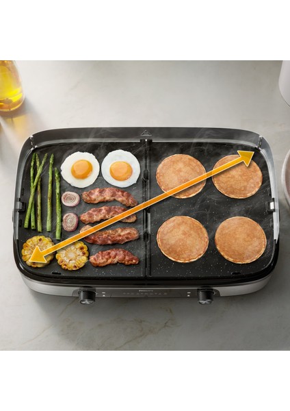 HD6222/90 Premium Çift Bölge Elektrikli Izgara | 2400W Güç • Çift Taraflı Plaka • Xxl Aile Boyu indirimleri