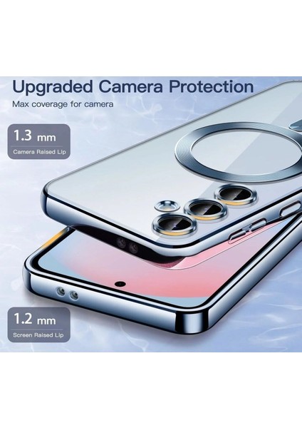 Samsung Galaxy S25 Fe Kılıf Kamera Korumalı Magsafe Wireless Arkası Şeffaf Kenarları Renkli Yumuşak fiyatları