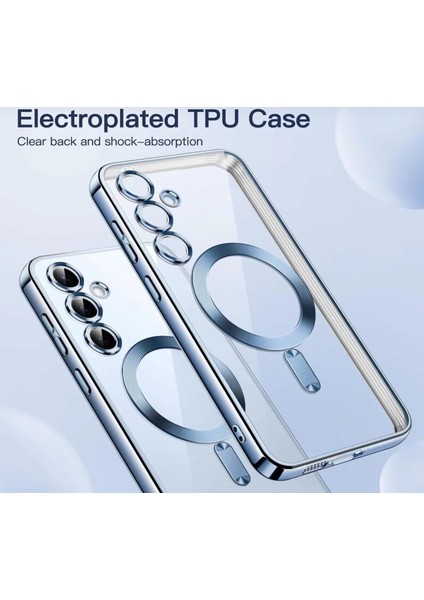 Samsung Galaxy S25 Fe Kılıf Kamera Korumalı Magsafe Wireless Arkası Şeffaf Kenarları Renkli Yumuşak modelleri