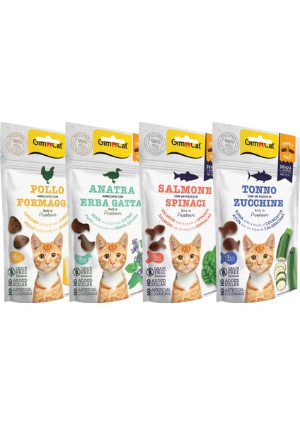 Crunchy Snack 4'lü Set (Ördek-Kedi Nane, Somon-Ispanak, Tavuk-Peynir, Ton Balık-Kabak)