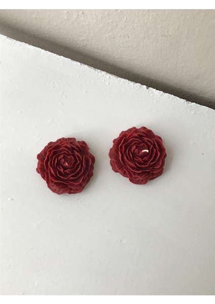 2'li Koyu Kırmızı Lavanta Kokulu Şakayık Soya Mumu - Dekoratif Renkli Şakayık Mum Seti fiyatları