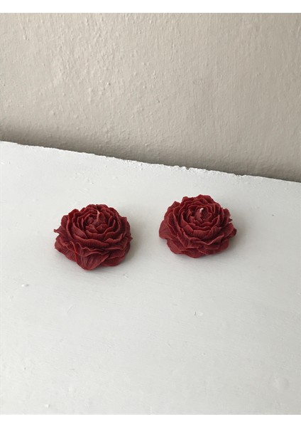 2'li Koyu Kırmızı Lavanta Kokulu Şakayık Soya Mumu - Dekoratif Renkli Şakayık Mum Seti fırsatları