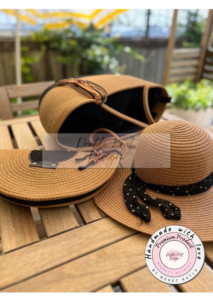 Bailey 3lü Takım Plaj Çantası El Çantası Clutch Şapka Totebag çanta Yazlık Hediyelik