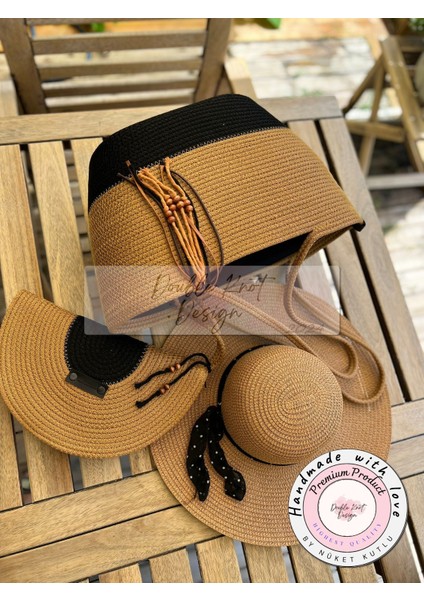 Bailey 3lü Takım Plaj Çantası El Çantası Clutch Şapka Totebag çanta Yazlık Hediyelik fırsatları