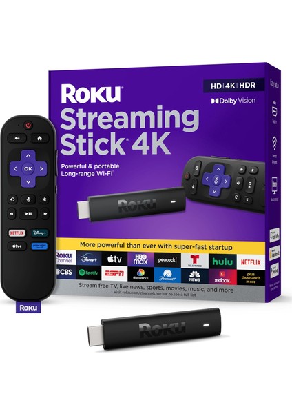 Streaming Stick 4K – HDR10+ & Dolby Vision Destekli Akıllı Tv Çubuğu | Uzun Menzilli Wi-Fi, Sesli Kumanda, 4K Medya Oynatıcı