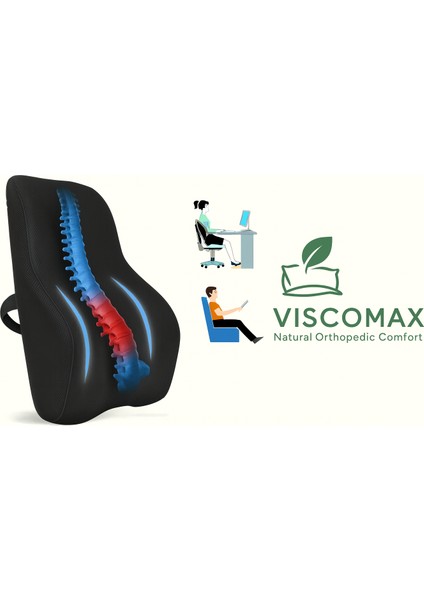 Hafızalı Köpük Sırt Yastığı -Ofis ve Araba Koltuğu Için Ergonomik Arka Elastik Yastık