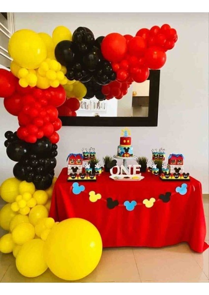 Mickey Minnie Konsept Balon 90 Adet +Zincir