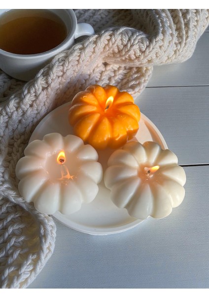 3'lü Set Doğal Soya Kabak Mumlar fiyatları