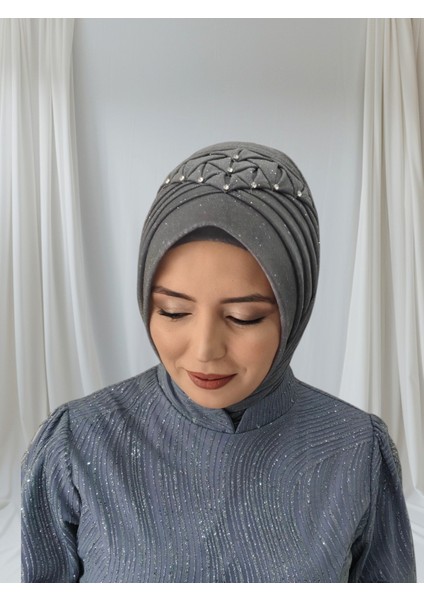 Antrasit Koyu Gri Zümra Model Hazır Duvak Hazır Şal Hazır Türban fiyatları
