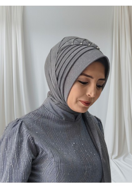 Antrasit Koyu Gri Zümra Model Hazır Duvak Hazır Şal Hazır Türban fırsatları
