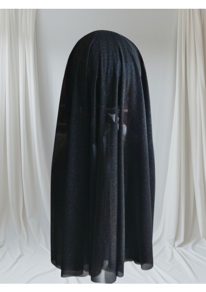 Rana Model Siyah Simli Ay Duvaklı 3 Sıra Işlemeli Hazır Duvak Hazır Şal Hazır Türban modelleri