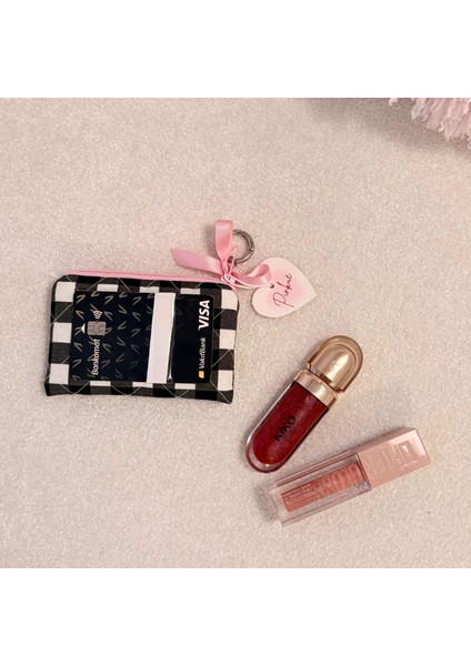 Pötikare Desenli Fiyonk Detaylı Mini Kartlık/cüzdan/çanta Charm modelleri