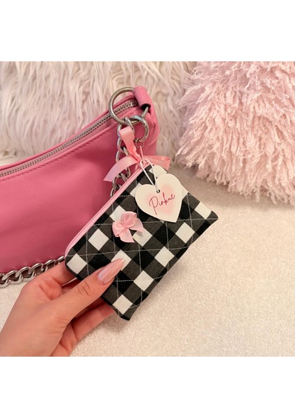 Pötikare Desenli Fiyonk Detaylı Mini Kartlık/cüzdan/çanta Charm indirimleri