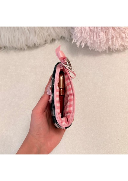 Pötikare Desenli Fiyonk Detaylı Mini Kartlık/cüzdan/çanta Charm