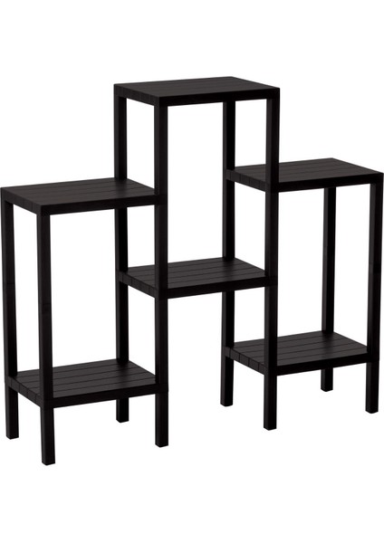 6 Raflı - Siyah Modüler Ünite Plastik 108X100X29 cm (5358)