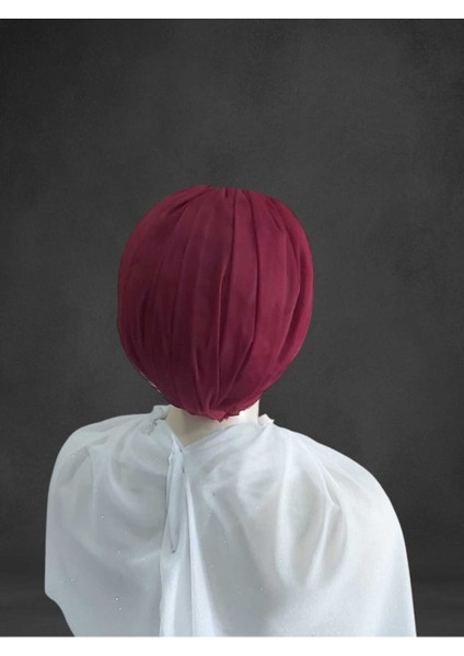 Bordo Bone Hazır Duvak Hazır Türban Hazır Şal modelleri