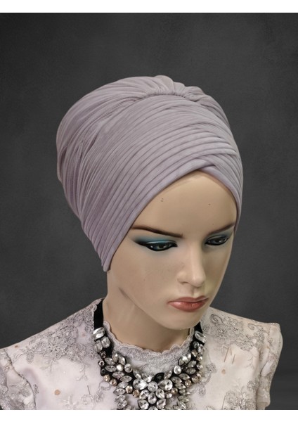Açık Gri Sevda Bone Hazır Şal Hazır Duvak Hazır Türban modelleri