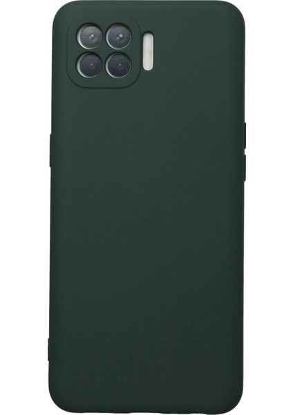 Oppo Reno 4 Lite Kılıf Nano Içi Kadife Silikon - Koyu Yeşil