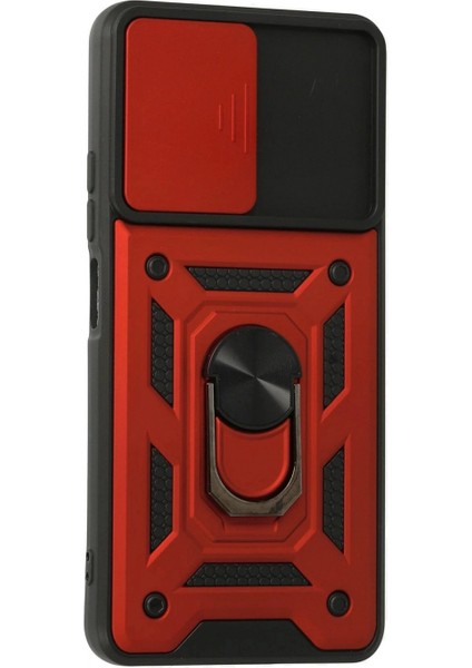 Ieg Xiaomi Poco F3 Kılıf Pars Lens Yüzüklü Silikon - Kırmızı modelleri