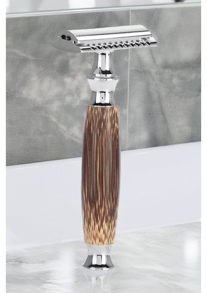 Q5 Bambu Manuel Tıraş Makinesi + U5 Mekanizmalı Ustura + 5 Adet Yaprak Jilet fiyatları