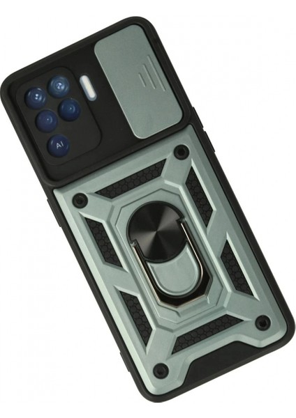 Ieg Oppo Reno 5 Lite Kılıf Pars Lens Yüzüklü Silikon - Yeşil fiyatları