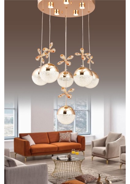 3 Işıklı Kumandalı LED Avize Dimmerli