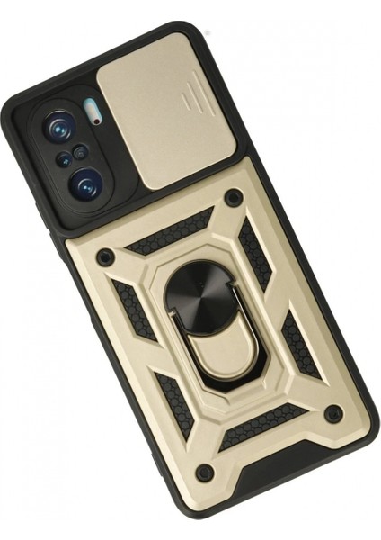 Ieg Xiaomi Poco F3 Kılıf Pars Lens Yüzüklü Silikon - Gold fiyatları