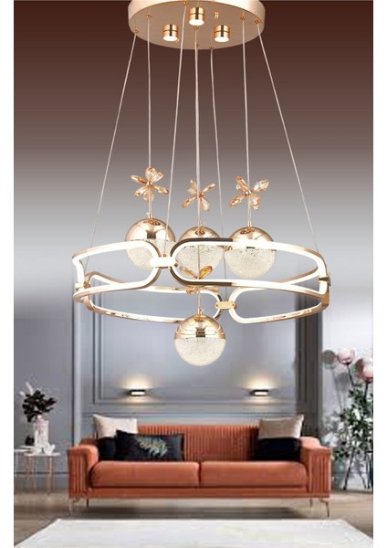 3 Işıklı Kumandalı LED Avize Dimmerli