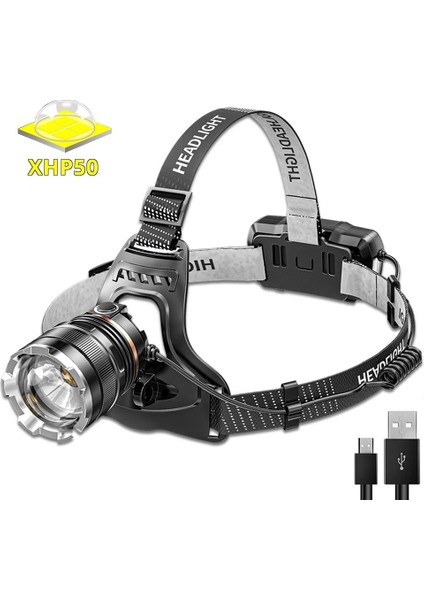 PS-8002 Sensörlü Zoomlu Profesyonel Şarjlı Kafa Lambası