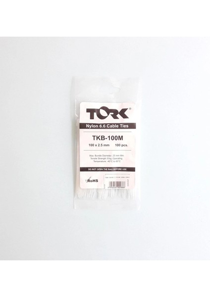 Tork Beyaz Kablo Bağı 2,5X100