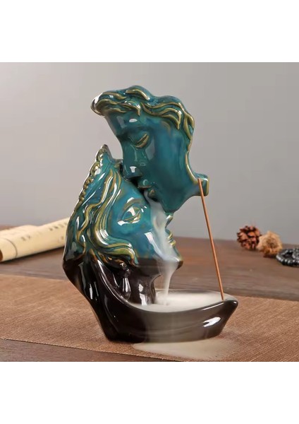 Sanatsal Çift Figürlü Geri Akış Tütsülük – Seramik Şelale Buhurdanlık modelleri