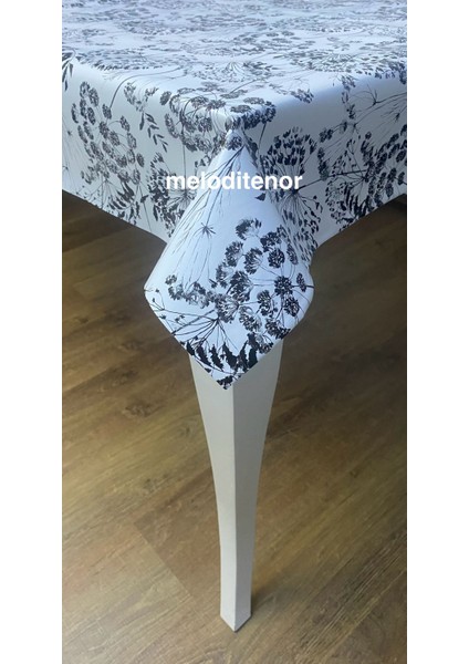 Kalın Astarlı Kaymaz Gri Cipso Çiçekli Pvc Muşamba Masa Örtüsü fiyatları