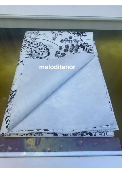 Kalın Astarlı Kaymaz Gri Cipso Çiçekli Pvc Muşamba Masa Örtüsü fırsatları