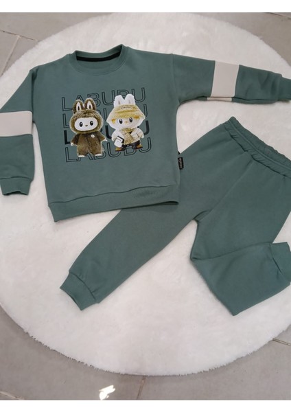 Labubu Baskılı 3 Iplik Şardonlu Erkek Çocuk Alt Üst Takımı fiyatları