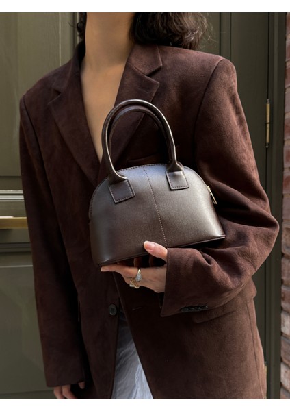 Ilot.ıstanbul | Klasik Kubbe Formlu Kısa Saplı El Çantası Deri Görünümlü Mini Dome Bag fırsatları