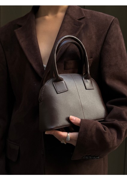 Ilot.ıstanbul | Klasik Kubbe Formlu Kısa Saplı El Çantası Deri Görünümlü Mini Dome Bag indirimleri