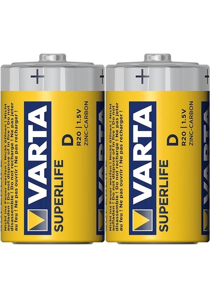 Varta Superlife Çinko Büyük D Boy Pil 24'lü Paket