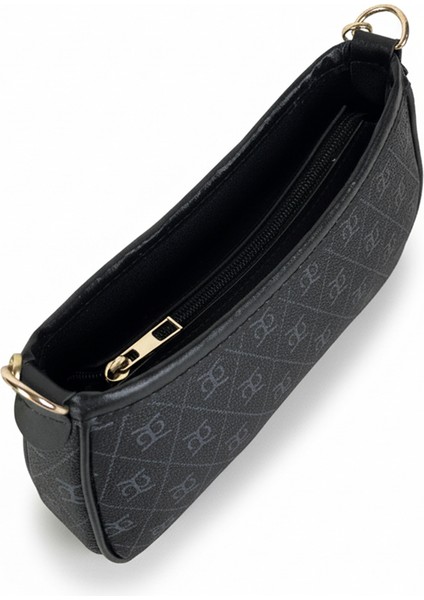 Monogram Desenli Kadın Omuz Çantası | Baget Model | Ayarlanabilir Askılı Çanta fiyatları