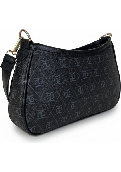 Monogram Desenli Kadın Omuz Çantası | Baget Model | Ayarlanabilir Askılı Çanta modelleri