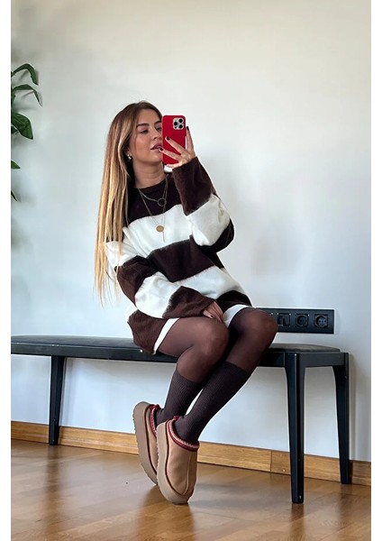 Eni Sezon Şık Çizgili Yumoş Kazak Kaliteli Marka Günlük Kadın Oversize Model modelleri