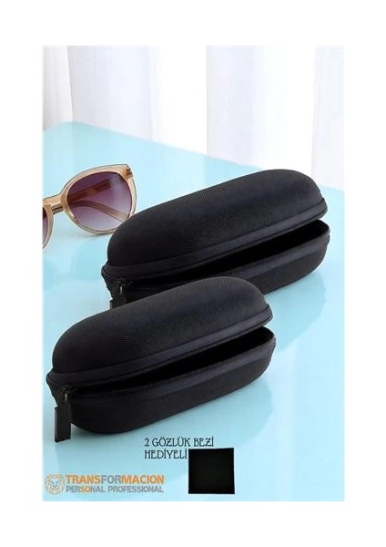 Kumaş Kaplı Gözlük Kabı Gözlük Koruma Kılıfı 2 Li Set