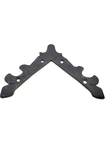 Antika Tarz Dekoratif Pirinç Lale Köşe Gönye - Üst, 133X133 Mm, Oksit