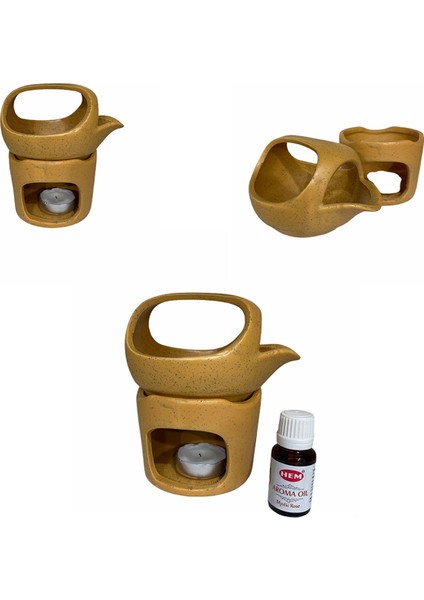 Dekoratif Ibrik Şeklinde Buhurdanlık ve Yağ Seti