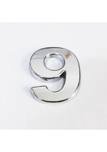 Cemax 9 Rakamı 3,75 cm Krom Yapışkanlı