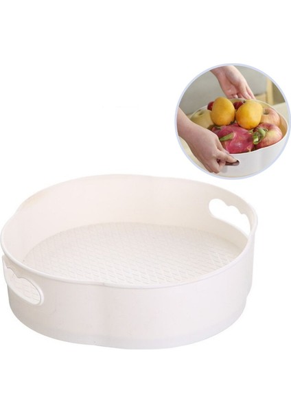 360 Derece Dönebilen Mekanizmalı Yuvarlak Tepsi Formlu Sunum ve Servis Organizer Tablası (5358)