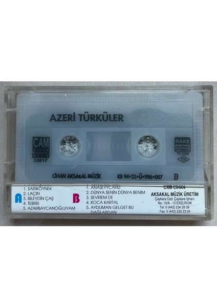 Azeri Türküler Kaset (Orijinal Dönem Baskı Kaset) fiyatları