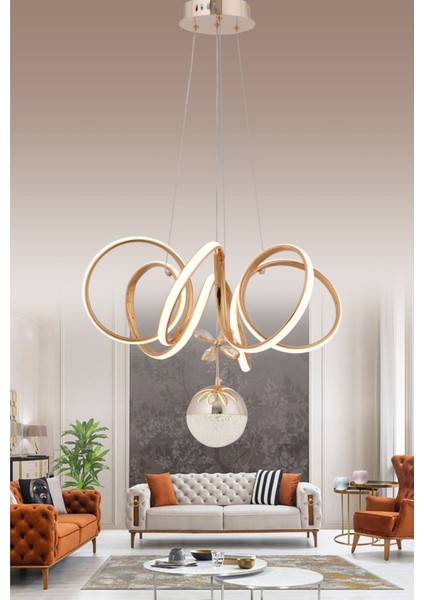 3 Işıklı Kumandalı LED Avize Dimmerli