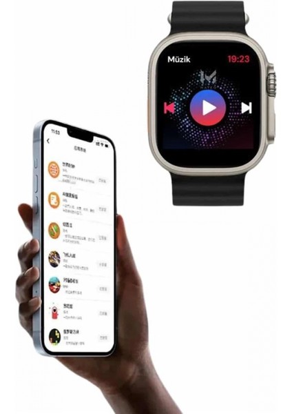 49MM Akıllı Saat Amoled Ekranlı Kadın Erkek Kol Saati Plastik Kordon fırsatları