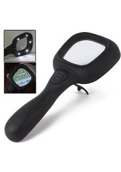 6 Ledli ve Mor Işıklı Büyüteç 60MM